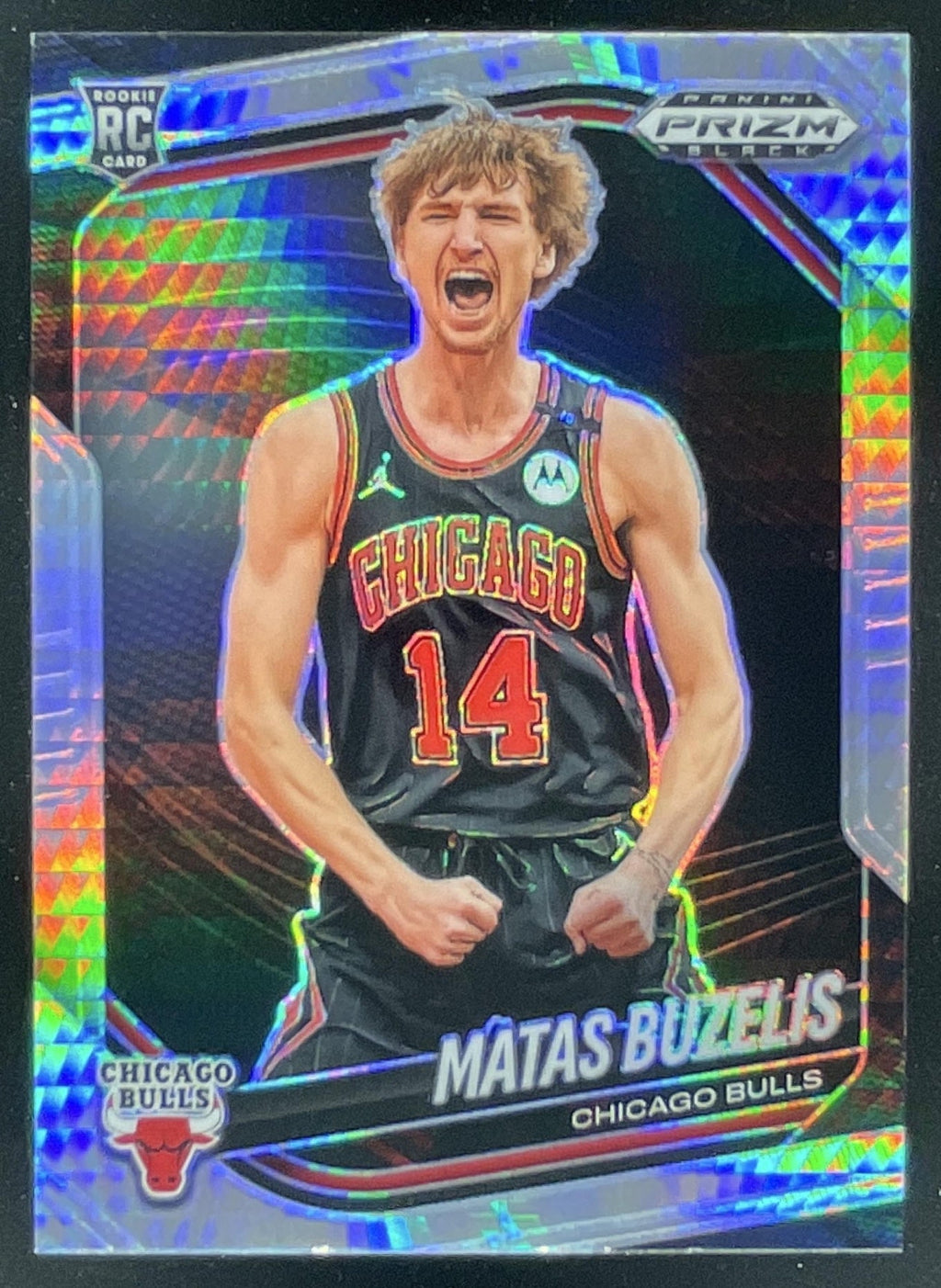 2024-25 Panini Prizm Black Silver Prizms #41 Matas Buzelis RC product image 1, provided for visual reference and product