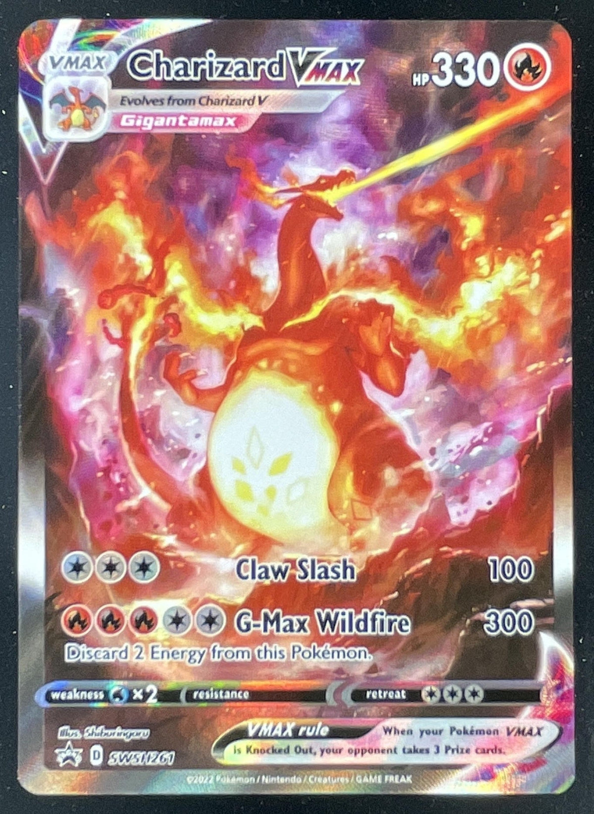 Pokemon Sword & Shield Black Star Promos #SWSH261 Charizard VMAX 2022 product image 1, provided for visual reference and