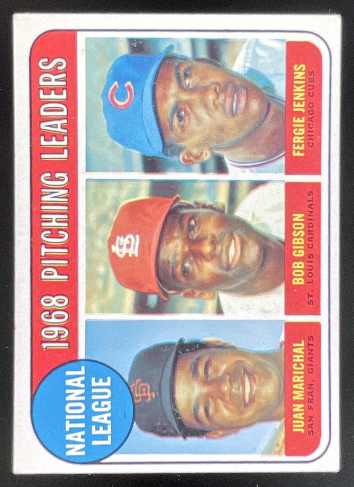 1969 Topps #10 1968 Pitching Leaders Juan Marichal Bob Gibson Fergie Jenkins product image 1, provided for visual reference