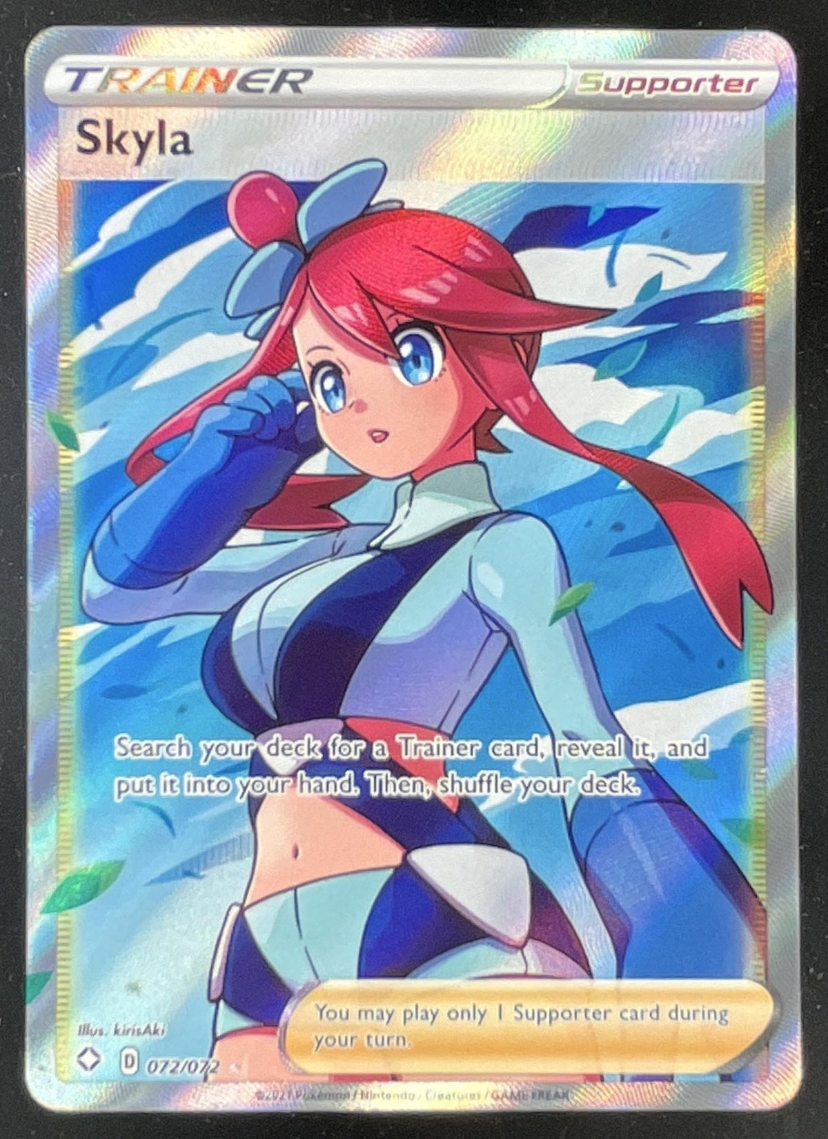 2021 Pokemon Sword & Shield Shining Fates #072/072 Skyla Full Art product image 1, provided for visual reference and product