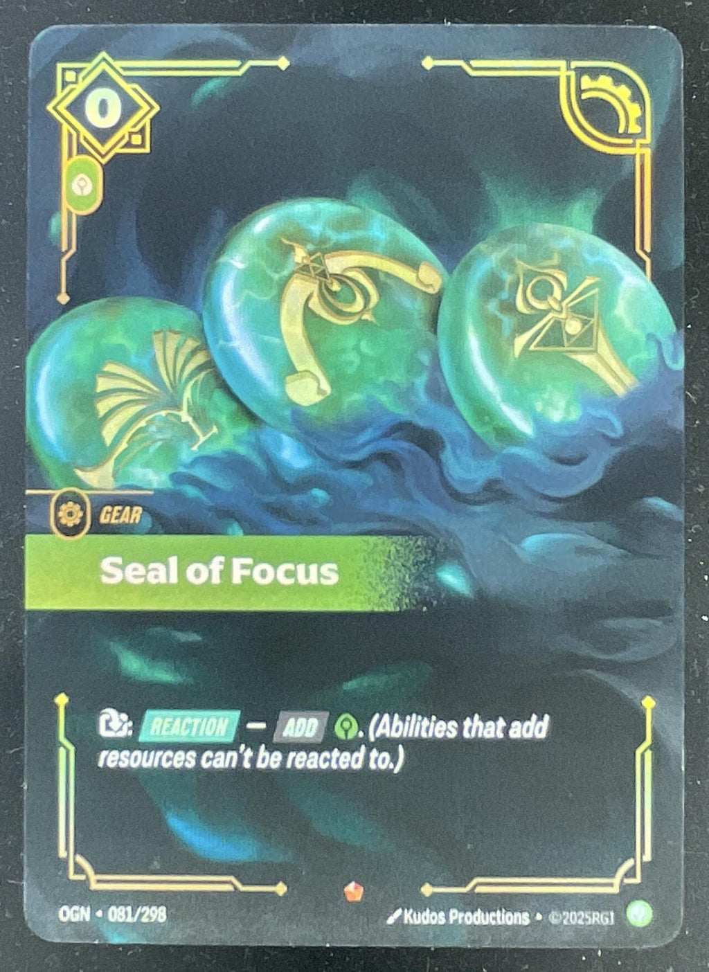 Riftbound League of Legends Seal of Focus - Origins OGN product image 1, provided for visual reference and product detail