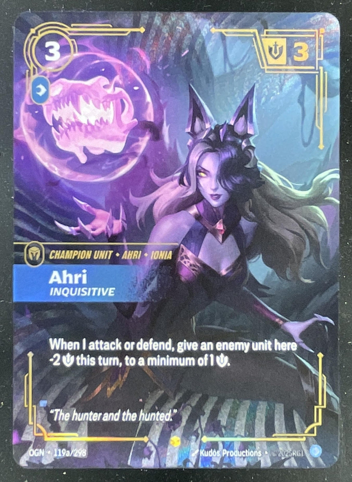2025 Riftbound Origins Main Set #OGN-119/298 Ahri Inquisitive product image 1, provided for visual reference and product