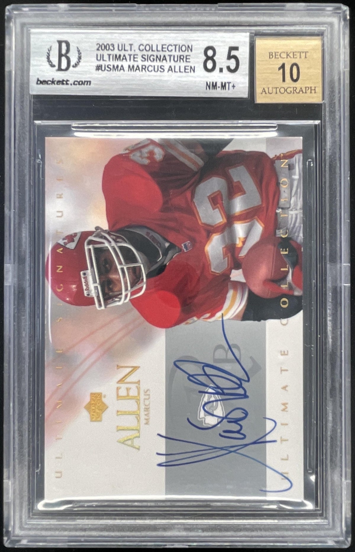 2003 Ultimate Collection Ultimate Signatures #US-MA Marcus Allen Auto BGS 8.5 product image 1, provided for visual reference