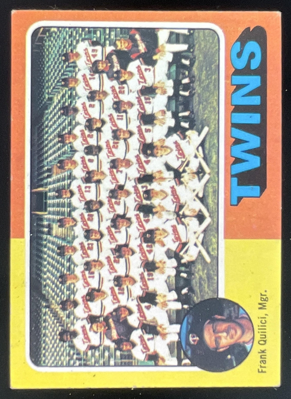 1975 Topps #443 Minnesota Twins Frank Quilici MGR Checklist Card Team Card product image 1, provided for visual reference