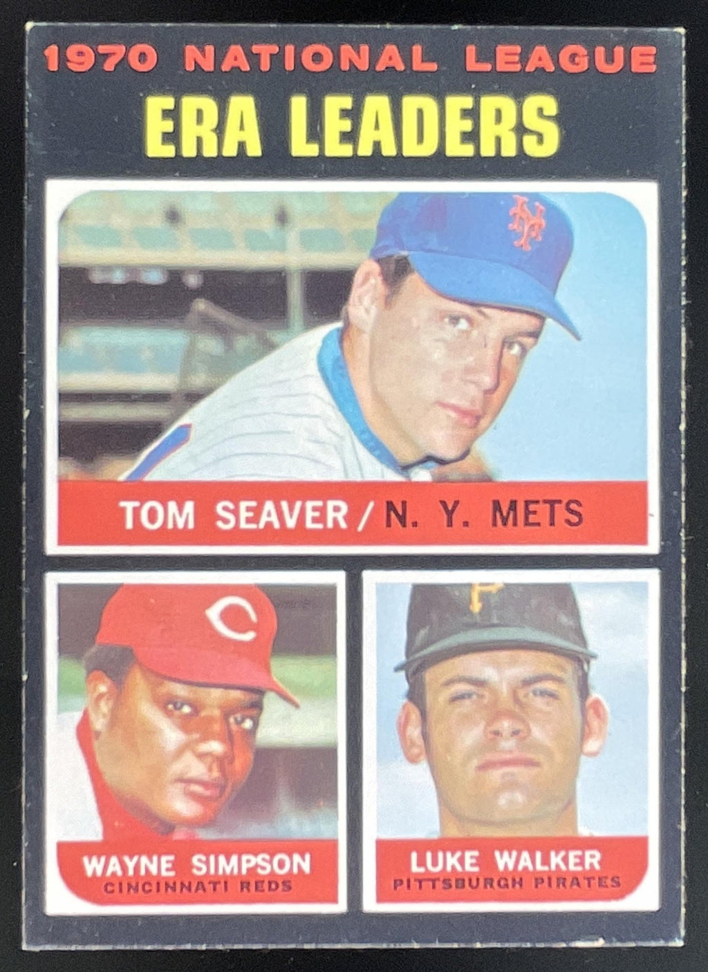 1971 Topps #68 National League ERA Leaders Tom Seaver Wayne Simpson Luke Walker product image 1, provided for visual