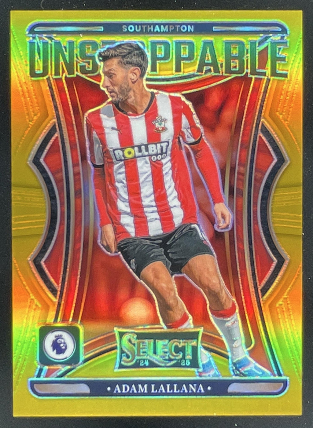 2024-25 Panini Select Premier League Unstoppable Gold #10 Adam Lallana /10 product image 1, provided for visual reference