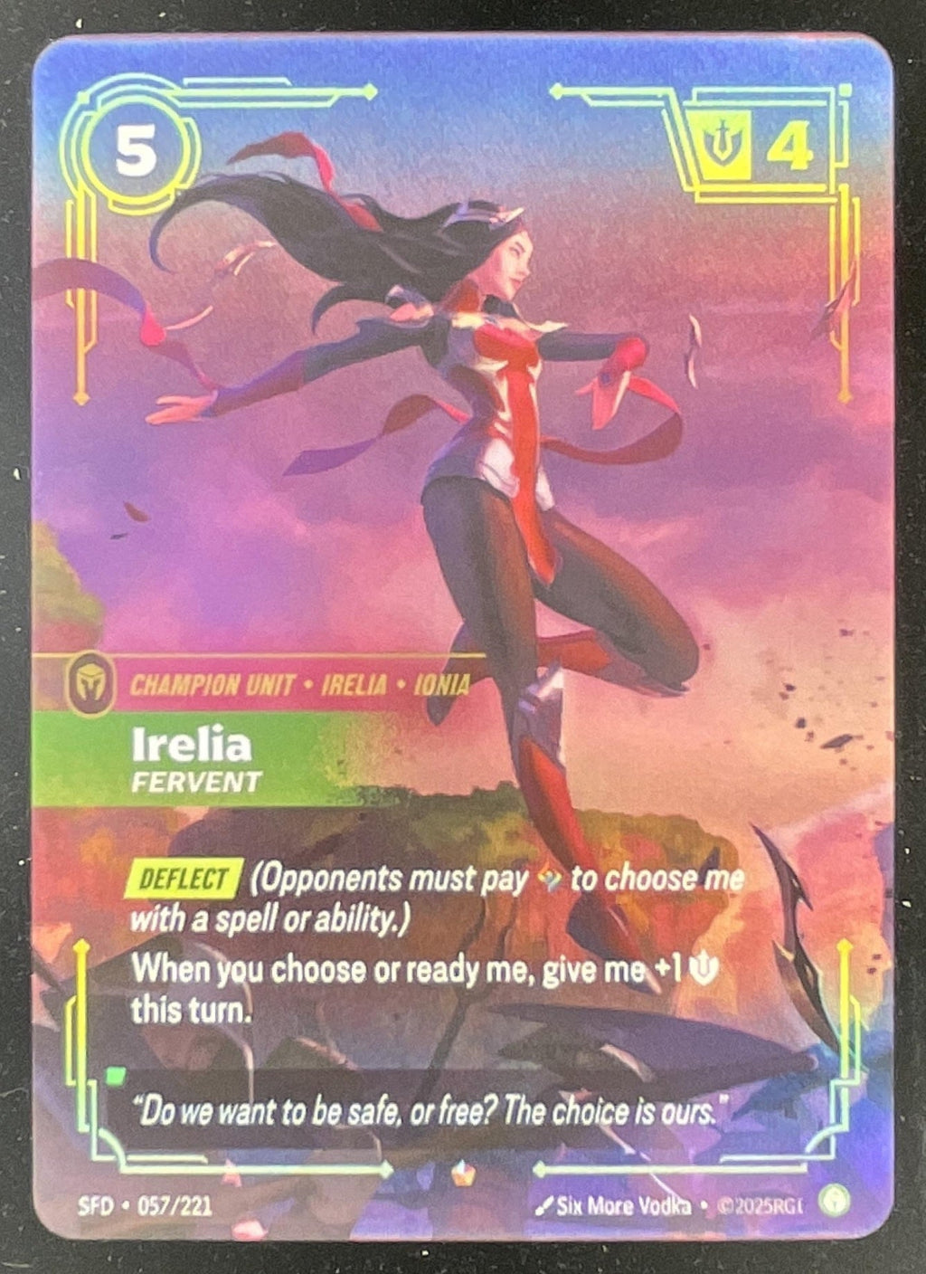 Riftbound League of Legends Irelia, Fervent - Spiritforged SFD product image 1, provided for visual reference and product