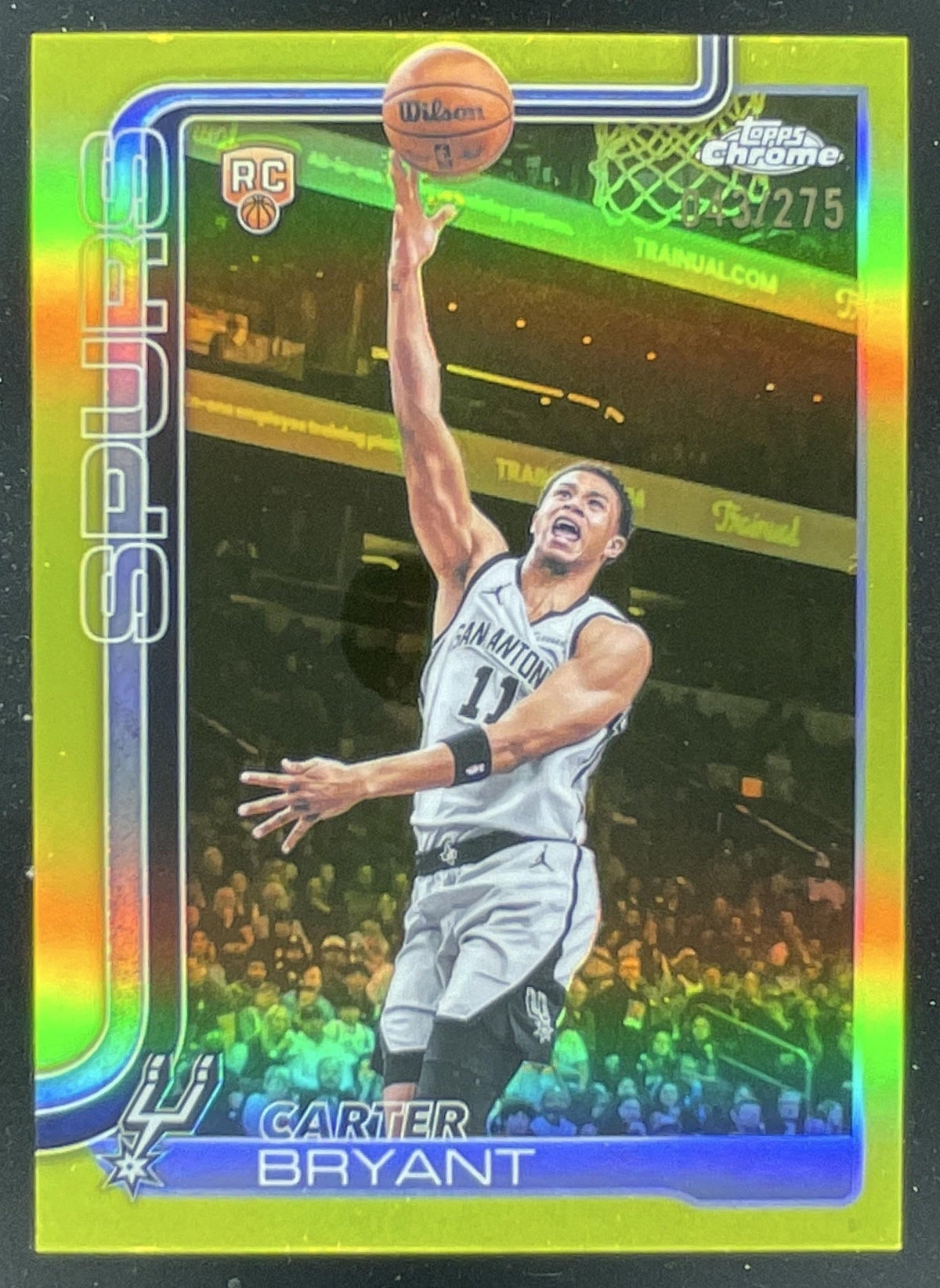 2025-26 Topps Chrome Update Yellow Refractor #164 Carter Bryant RC /275 product image 1, provided for visual reference and