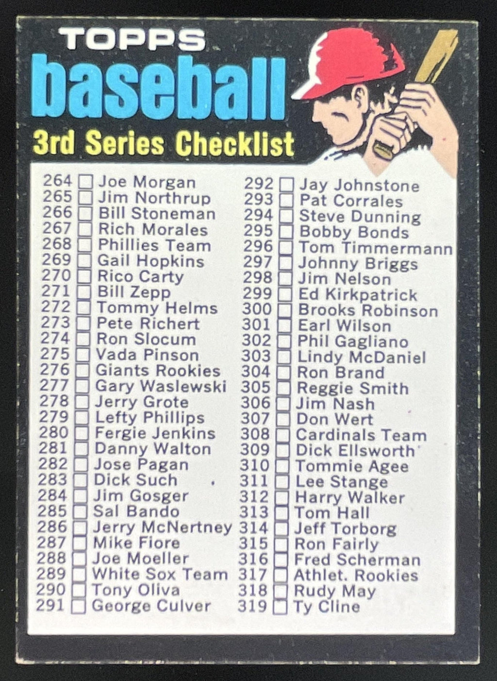 1971 Topps #206 Checklist: 264-393 product image 1, provided for visual reference and product detail review