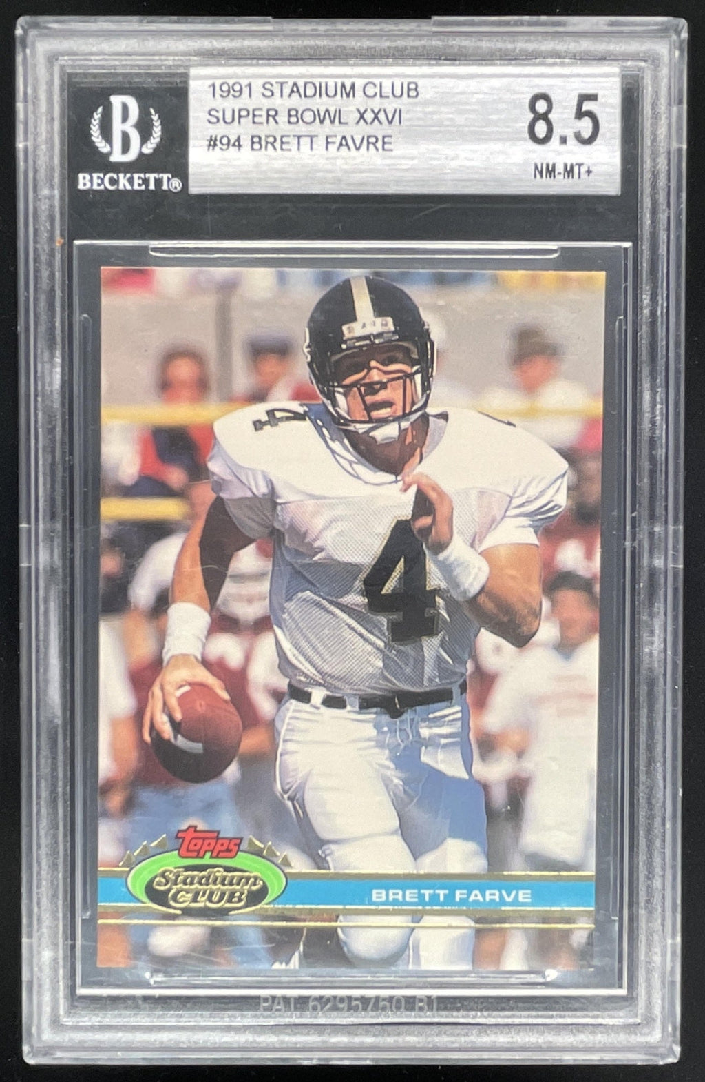 1991 Topps Stadium Club #94 Brett Favre RC BGS 8.5 product image 1, provided for visual reference and product detail review