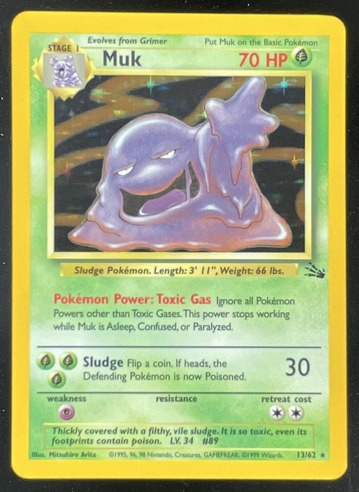 1999 Pokemon Fossil #13/62 Muk product image 1, provided for visual reference and product detail review