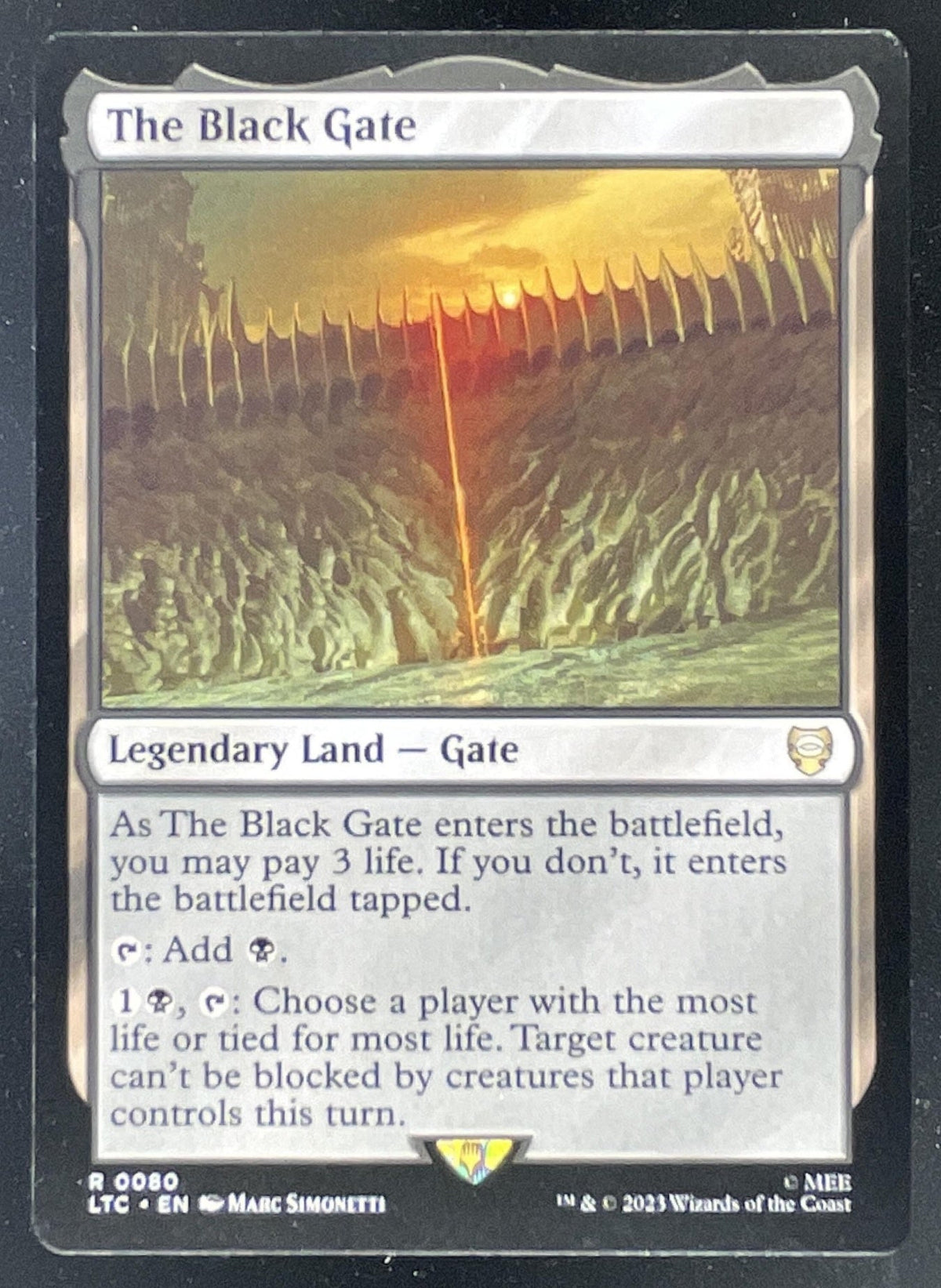 2023 Magic: The Gathering The Lord of the Rings #0080 The Black Gate product image 1, provided for visual reference and