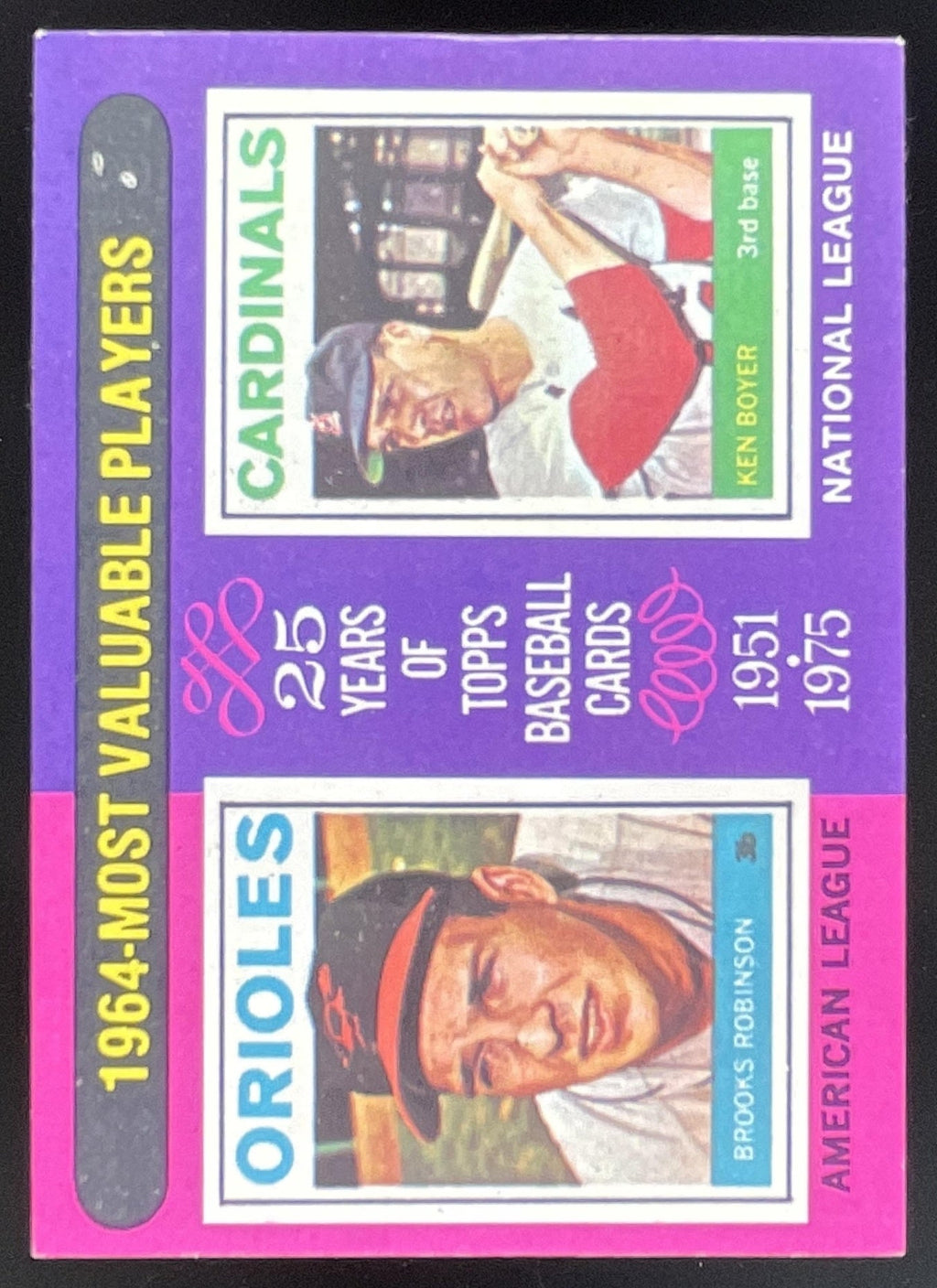 1975 Topps #202 1964s Brooks Robinson Ken Boyer MVP product image 1, provided for visual reference and product detail review