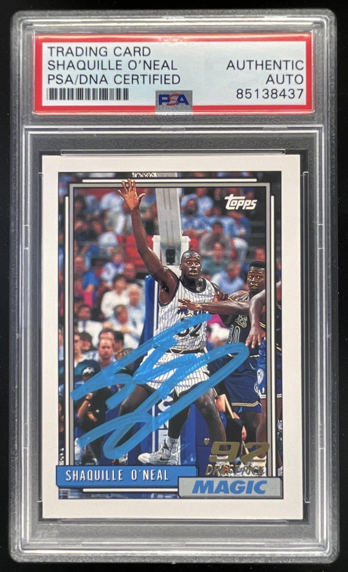 1992-93 Topps #362 Shaquille O'Neal RC PSA Authentic Autograph product image 1, provided for visual reference and product