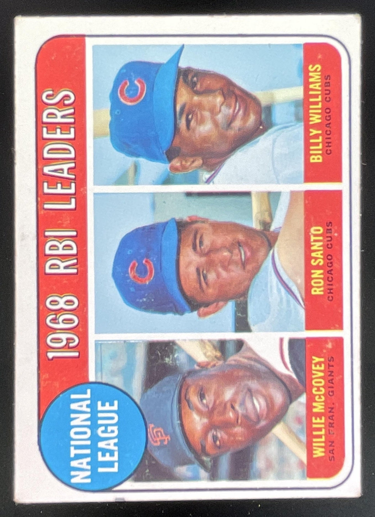 1969 Topps #4 National League 1968 RBI Willie McCovey Ron Santo Billy Williams product image 1, provided for visual