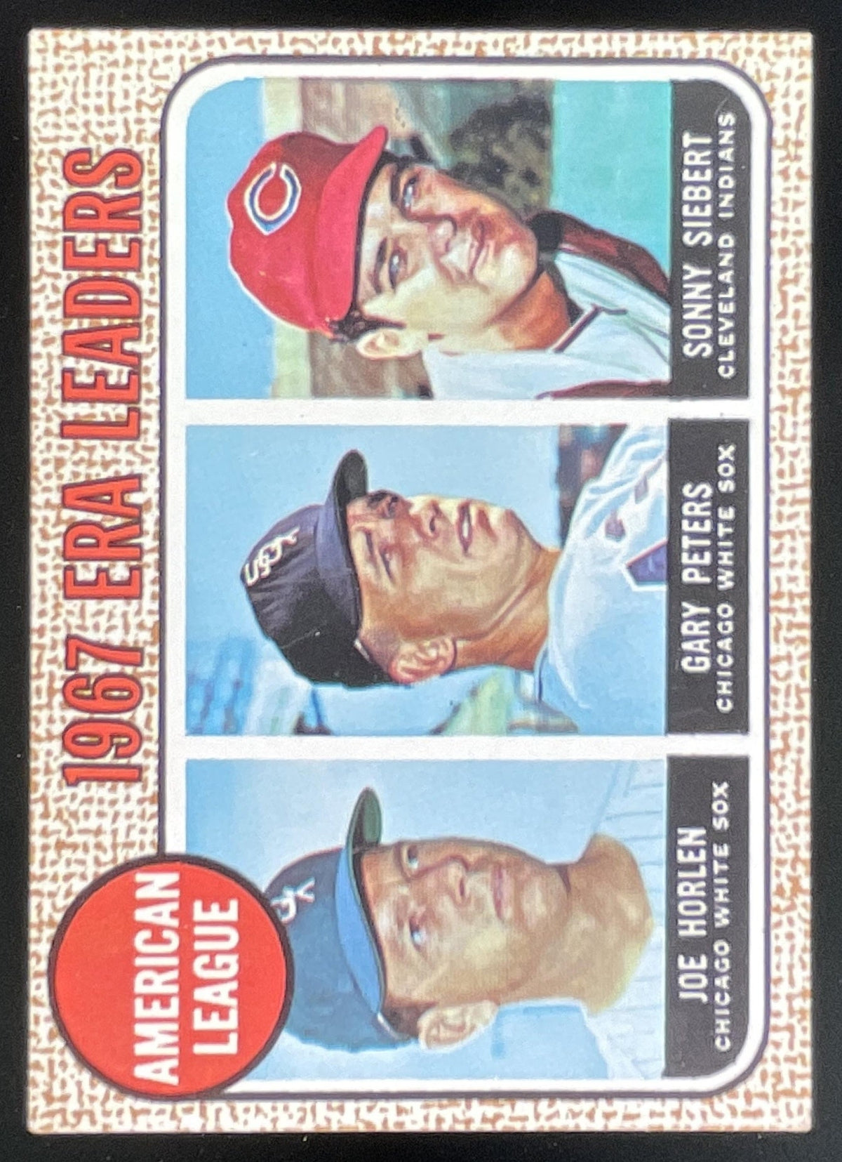 1968 Topps #8 American League ERA Leaders Joe Horlen Gary Peters Sonny Siebert product image 1, provided for visual