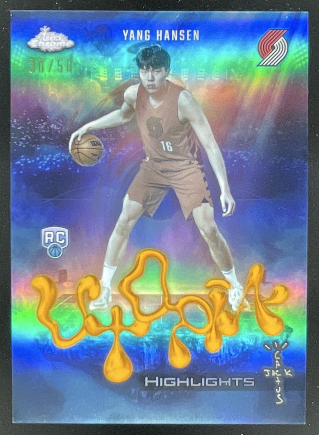 2025-26 Topps Chrome x Cactus Jack Utopia Gold #UH-36 Yang Hansen RC /50 product image 1, provided for visual reference and