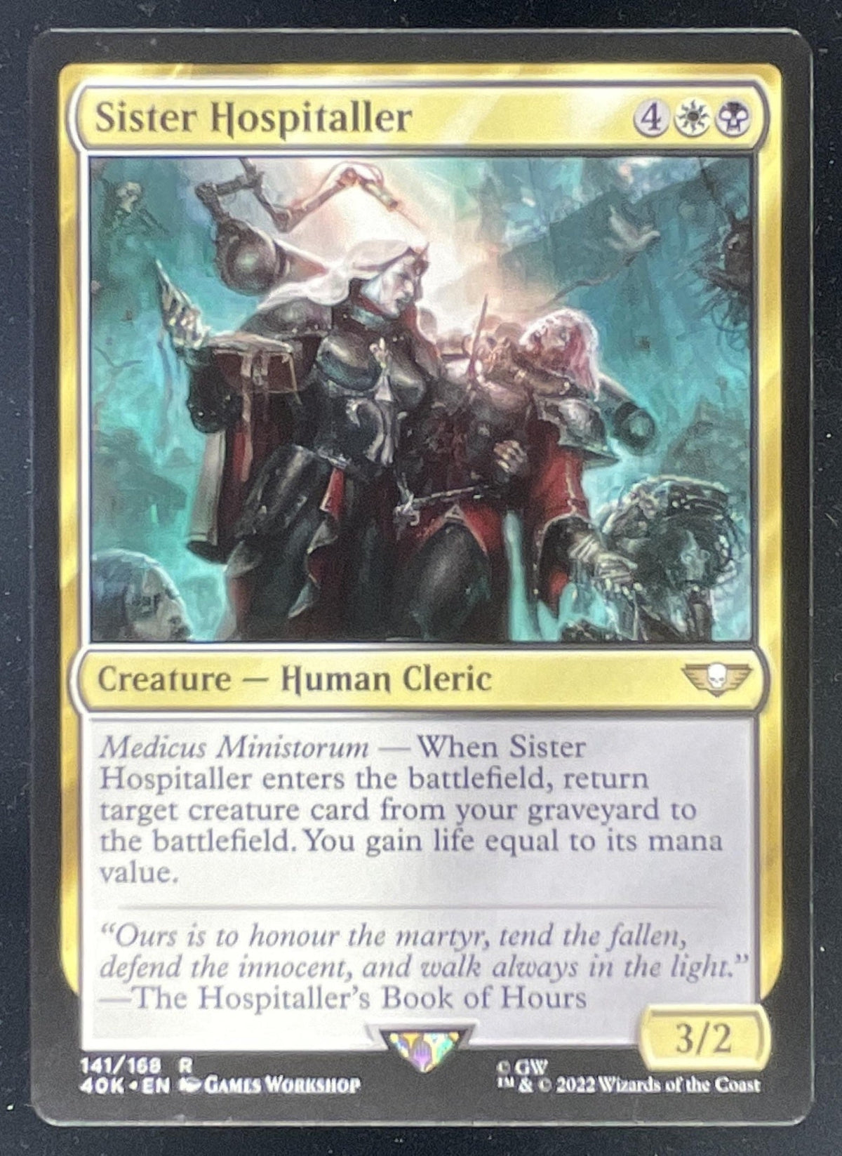 Magic The Gathering Sister Hospitaller - Universes Beyond: Warhammer 40,000 40K product image 1, provided for visual