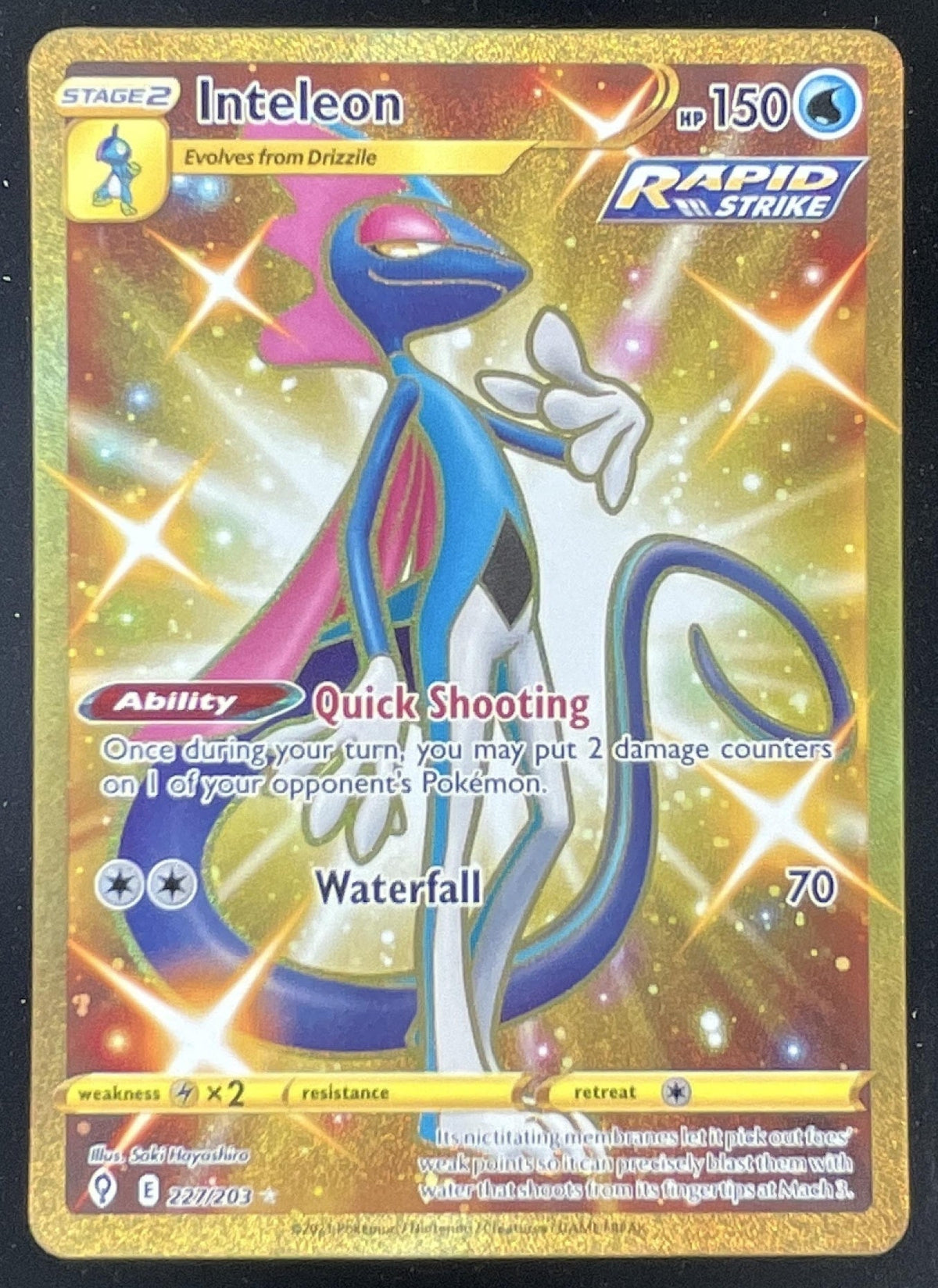 2021 Pokemon Sword & Shield Evolving Skies #227/203 Inteleon product image 1, provided for visual reference and product