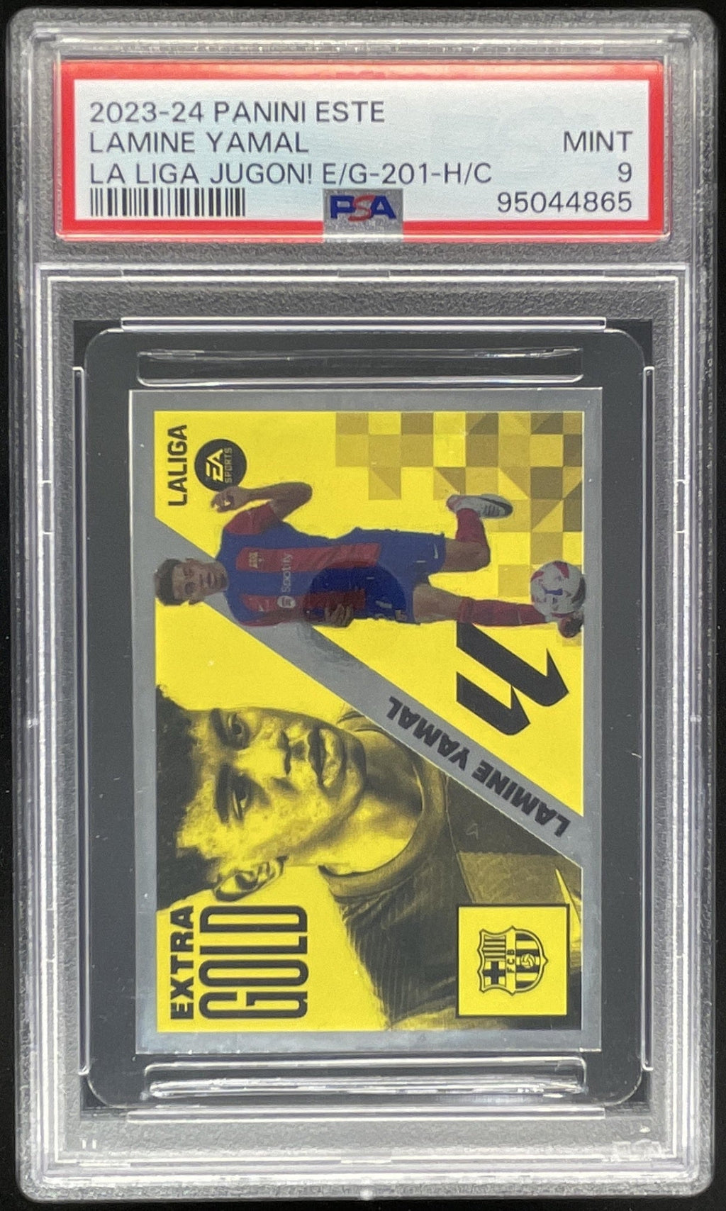 2023-24 Panini Este La Liga Jugon! E/G 201 H/C Lamine Yamal PSA 9 product image 1, provided for visual reference and product