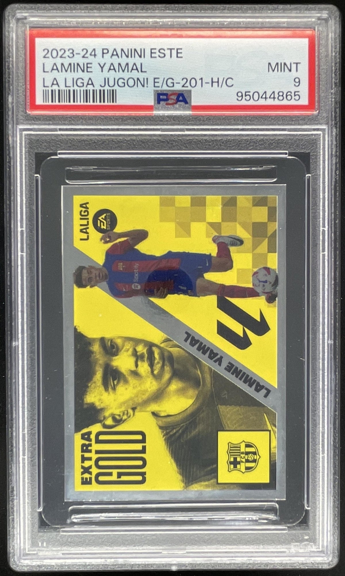 2023-24 Panini Este La Liga Jugon! E/G 201 H/C Lamine Yamal PSA 9 product image 1, provided for visual reference and product