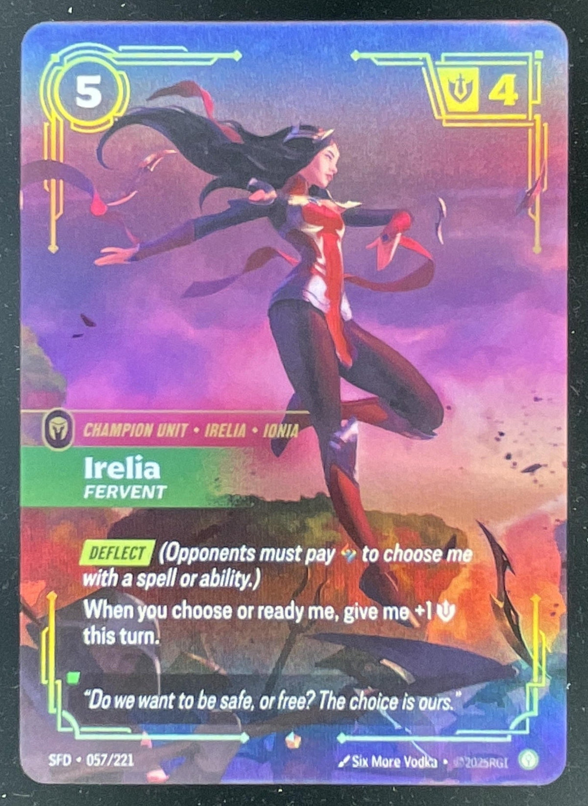 Riftbound League of Legends Irelia, Fervent - Spiritforged SFD product image 1, provided for visual reference and product