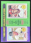 1975 Topps #206 1968s Denny McLain Bob Gibson UER MVP product image 1, provided for visual reference and product detail