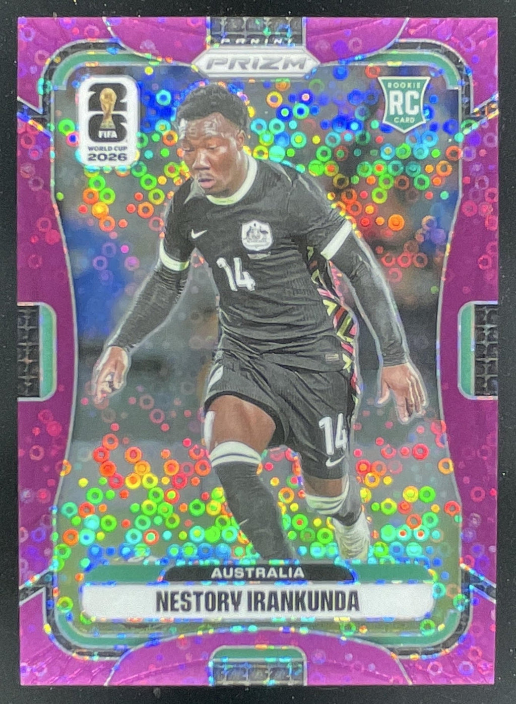 2026 Panini Prizm World Cup Purple Disco Prizm #137 Nestory Irankunda RC /355 product image 1, provided for visual reference