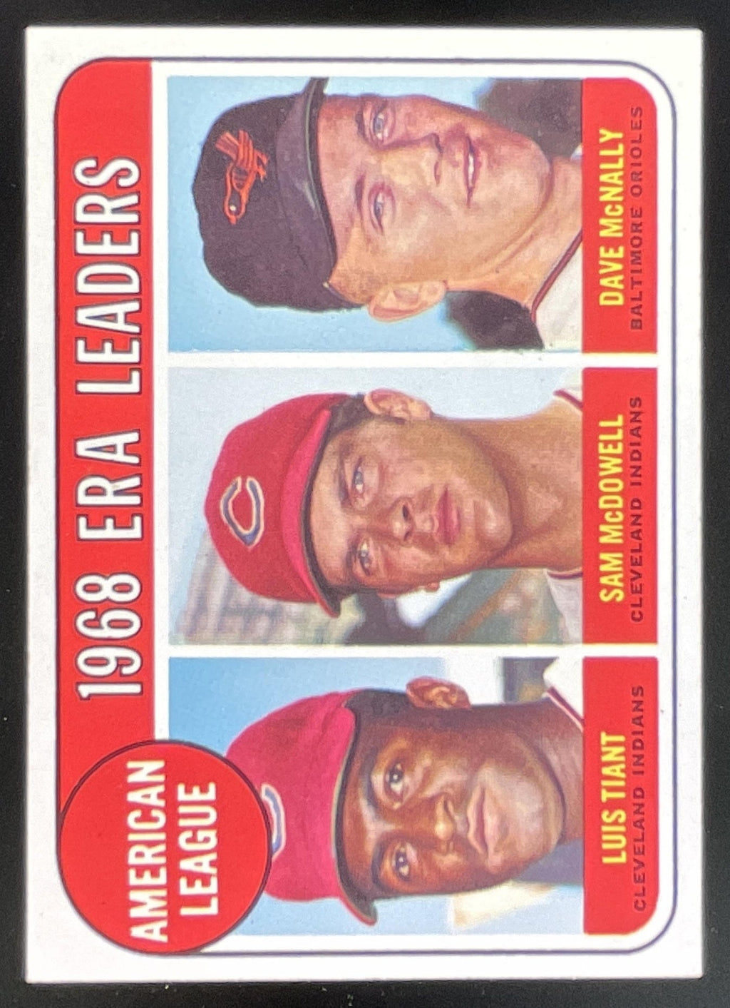 1969 Topps #7 American League 1968 Leaders Luis Tiant Sam McDowell Dave McNally product image 1, provided for visual