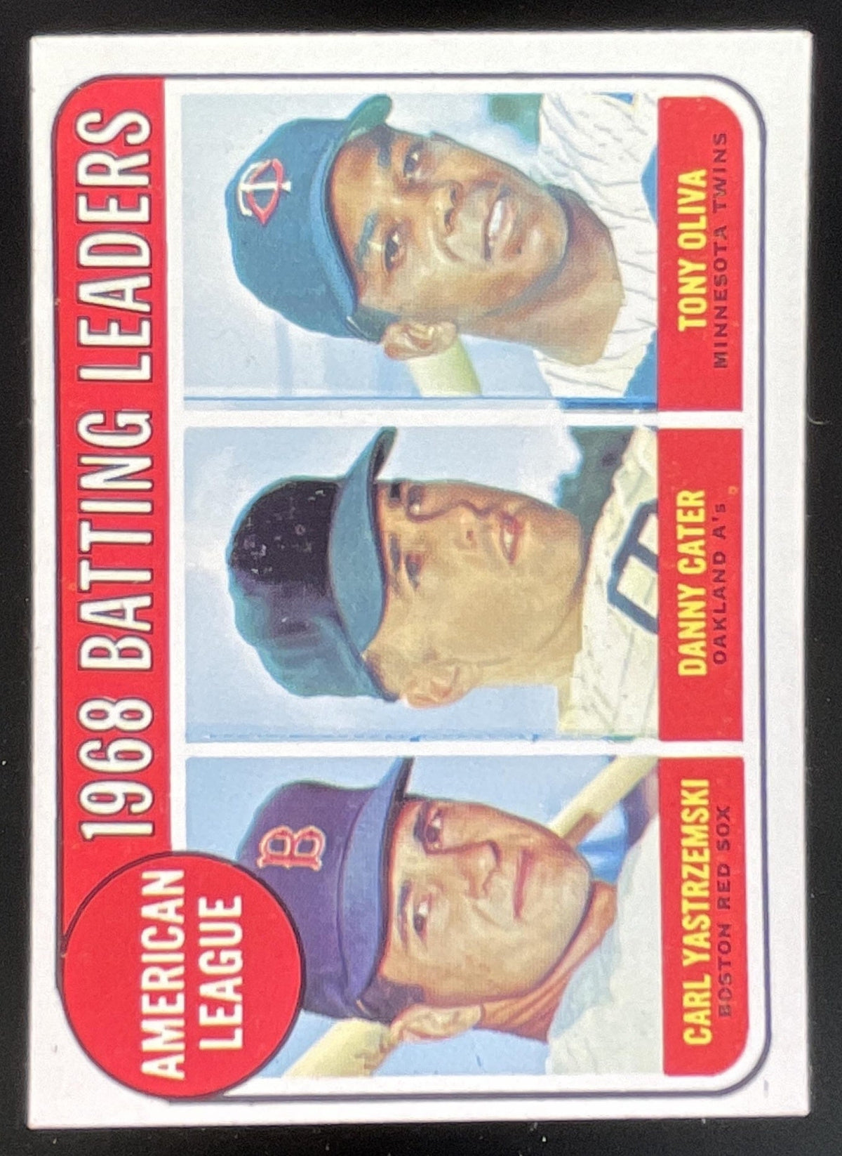 1969 Topps #1 American League Batting Carl Yastrzemski Danny Cater Tony Oliva product image 1, provided for visual reference