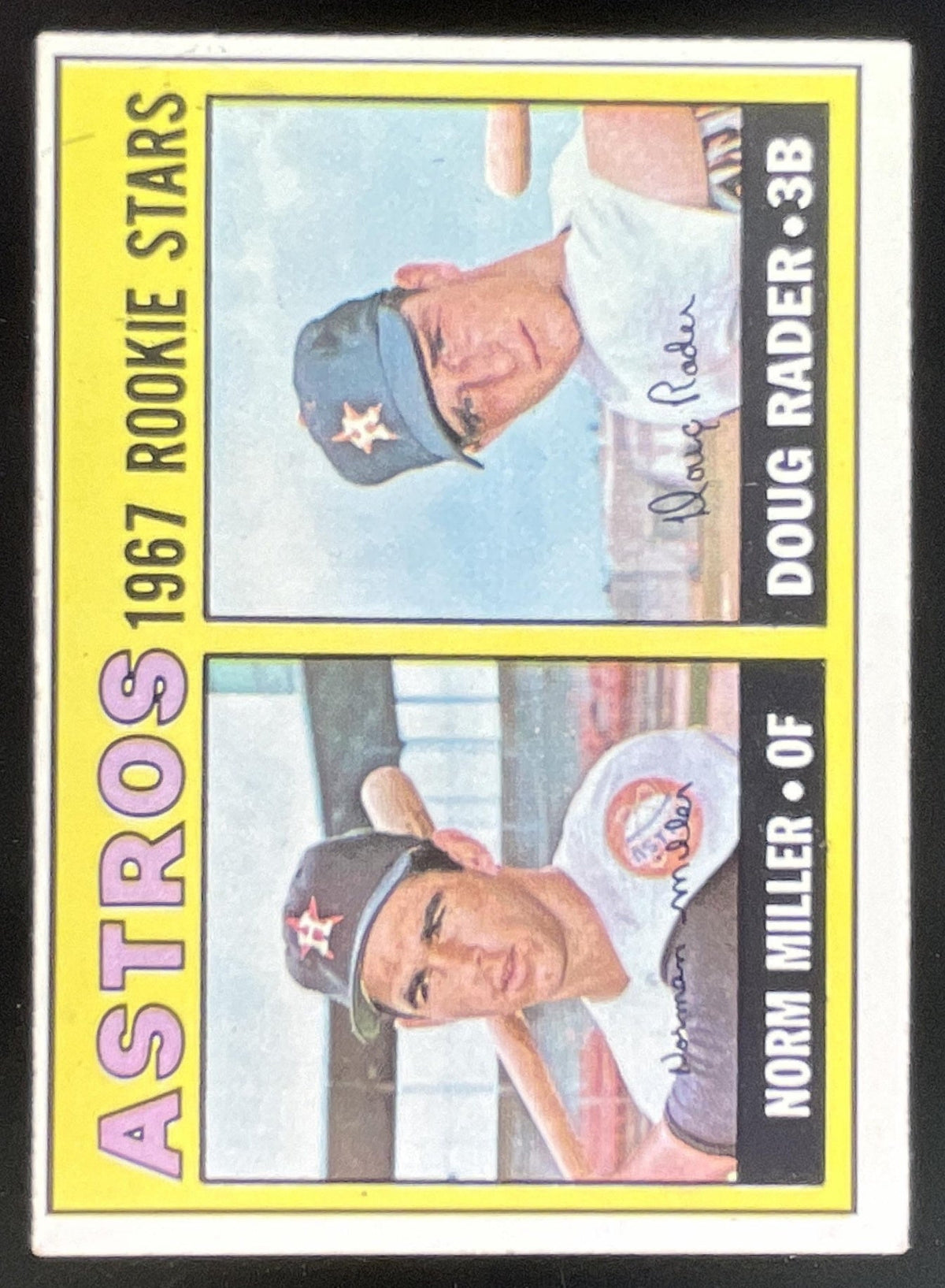 1967 Topps #412 Astros 1967 Rookie Stars Norm Miller Doug Rader RS, RC product image 1, provided for visual reference and