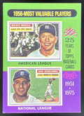 1975 Topps #194 1956s Mickey Mantle Don Newcombe MVP product image 1, provided for visual reference and product detail review