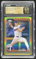 2024 Topps Chrome Update Gold Refractor #USC105 Jack Leiter RC /50 CGC 10 product image 1, provided for visual reference and