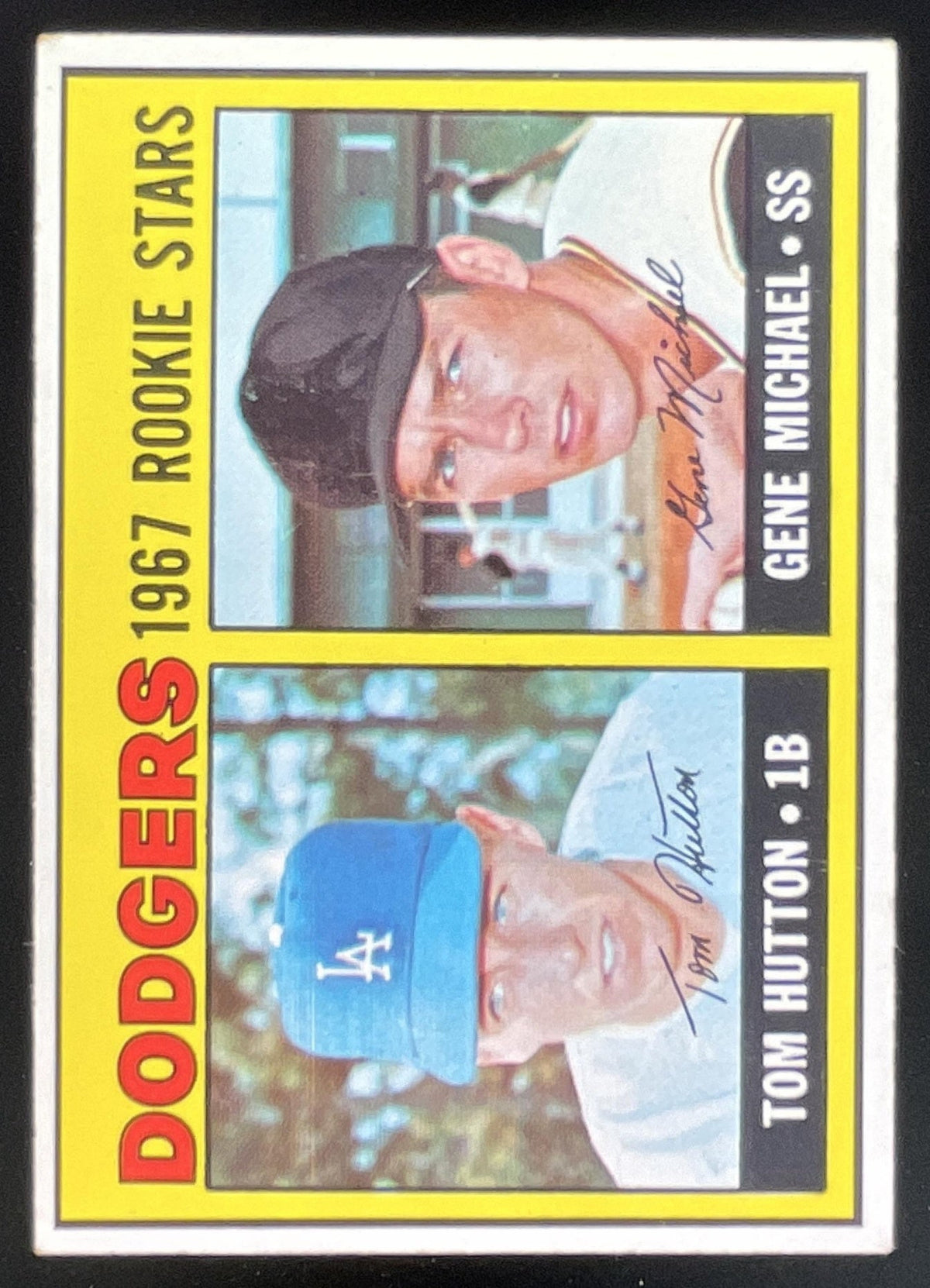 1967 Topps #428 Dodgers 1967 Rookie Stars Tom Hutton Gene Michael RS, RC product image 1, provided for visual reference and