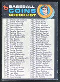 1971 Topps #161a Coins Checklist VAR product image 1, provided for visual reference and product detail review