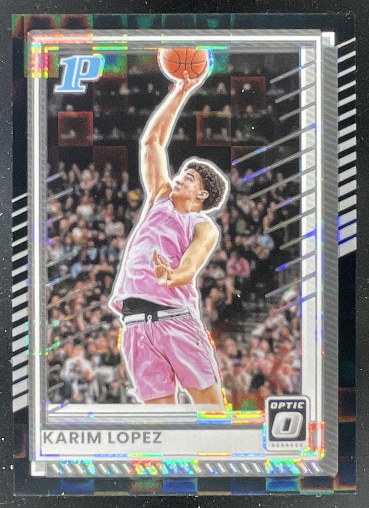 2025-26 Panini Donruss Optic Black Pandora #92 Karim Lopez RC /15 product image 1, provided for visual reference and product