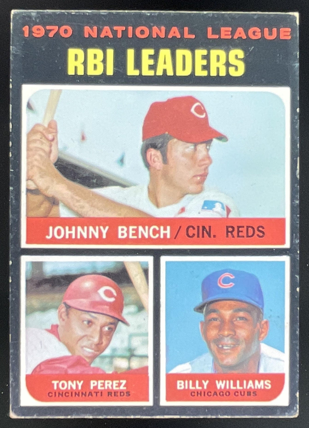 1971 Topps #64 1970 National RBI Leaders Johnny Bench Tony Perez Billy Williams product image 1, provided for visual