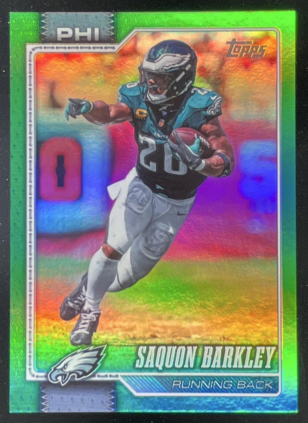 2026 Topps Green Rainbow Foil #164 Saquon Barkley /99 product image 1, provided for visual reference and product detail