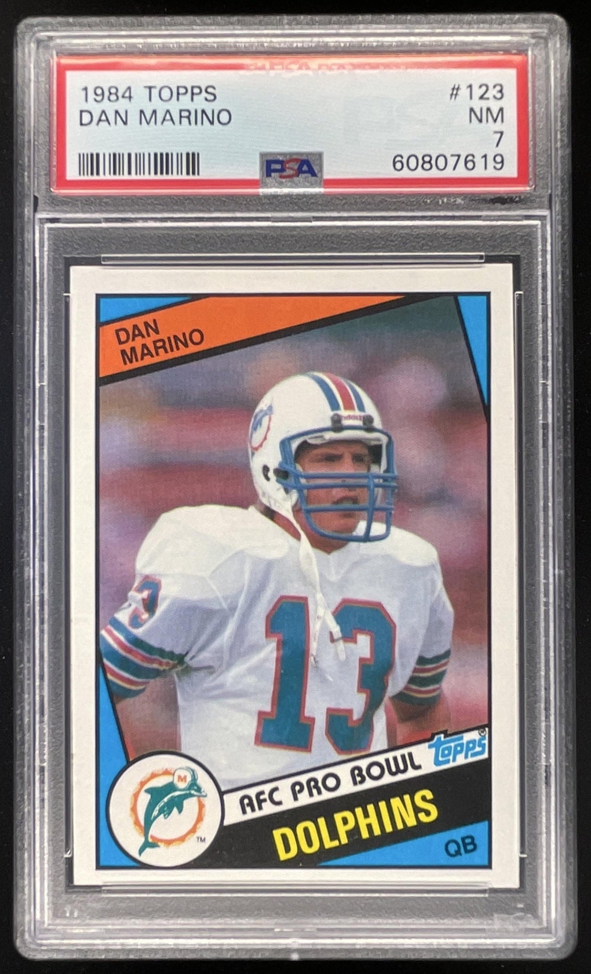 1984 Topps #123 Dan Marino RC PSA 7 product image 1, provided for visual reference and product detail review