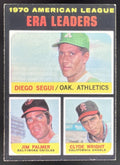 1971 Topps #67 American League ERA Leaders Diego Segui Jim Palmer Clyde Wright product image 1, provided for visual