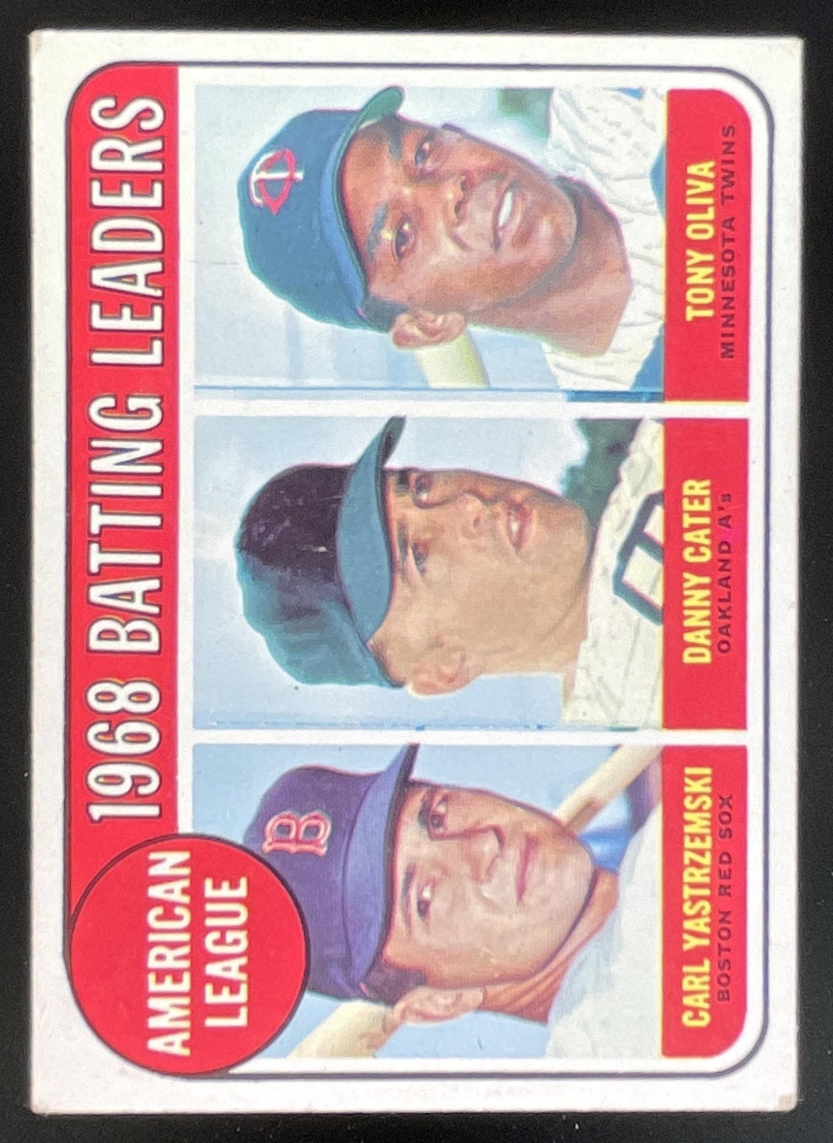 1969 Topps #1 American League Batting Carl Yastrzemski Danny Cater Tony Oliva product image 1, provided for visual reference