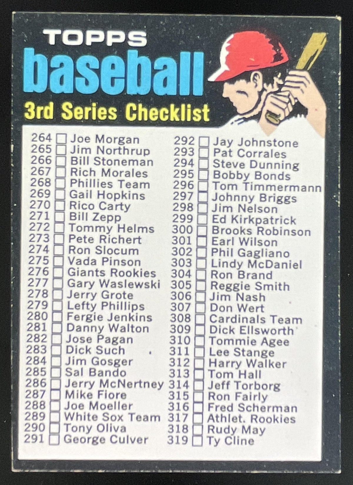 1971 Topps #206 Checklist: 264-393 product image 1, provided for visual reference and product detail review