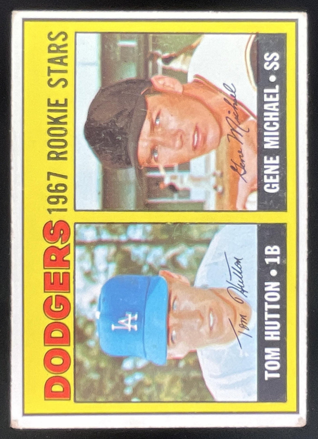 1967 Topps #428 Dodgers 1967 Rookie Stars Tom Hutton Gene Michael RS, RC product image 1, provided for visual reference and