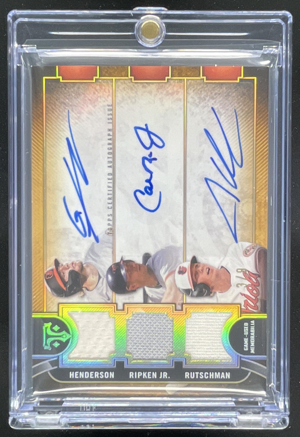 2024 Triple Threads Relic Combo Gold Cal Ripken Jr. Henderson Rutschman Auto /9 product image 1, provided for visual