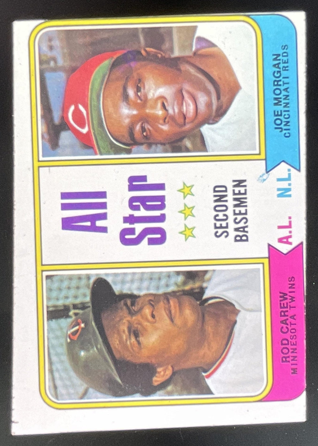 1974 Topps #333 All-Star Second Basemen Rod Carew Joe Morgan All-Star product image 1, provided for visual reference and