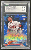 2018 Topps Chrome Rookie Blue Wave #RA-OA Ozzie Albies RC Auto /150 CGC 10 product image 1, provided for visual reference