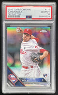 2016 Topps Chrome Refractor #114 Aaron Nola RC PSA 10 product image 1, provided for visual reference and product detail