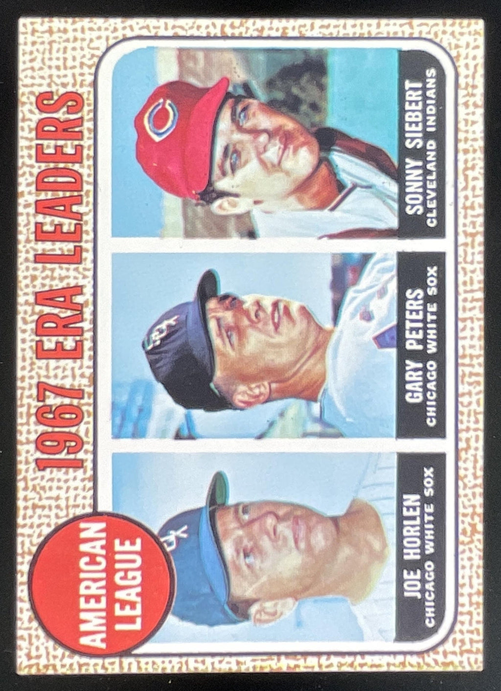 1968 Topps #8 American League ERA Leaders Joe Horlen Gary Peters Sonny Siebert product image 1, provided for visual