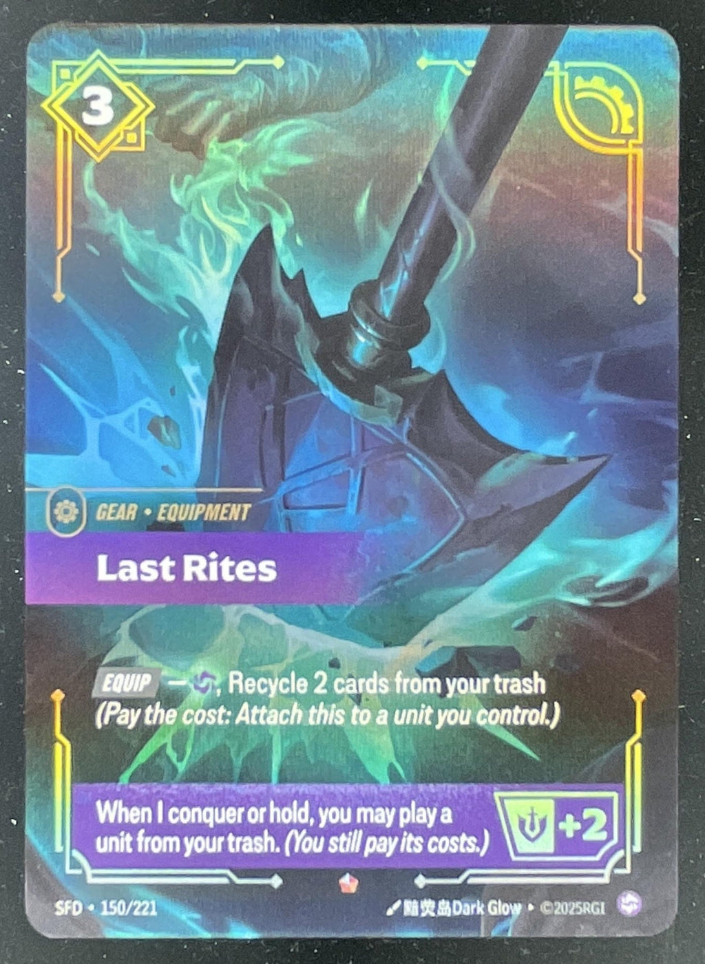 2026 Riftbound League of Legends Spiritforged Chaos #SFD-150 Last Rites product image 1, provided for visual reference and
