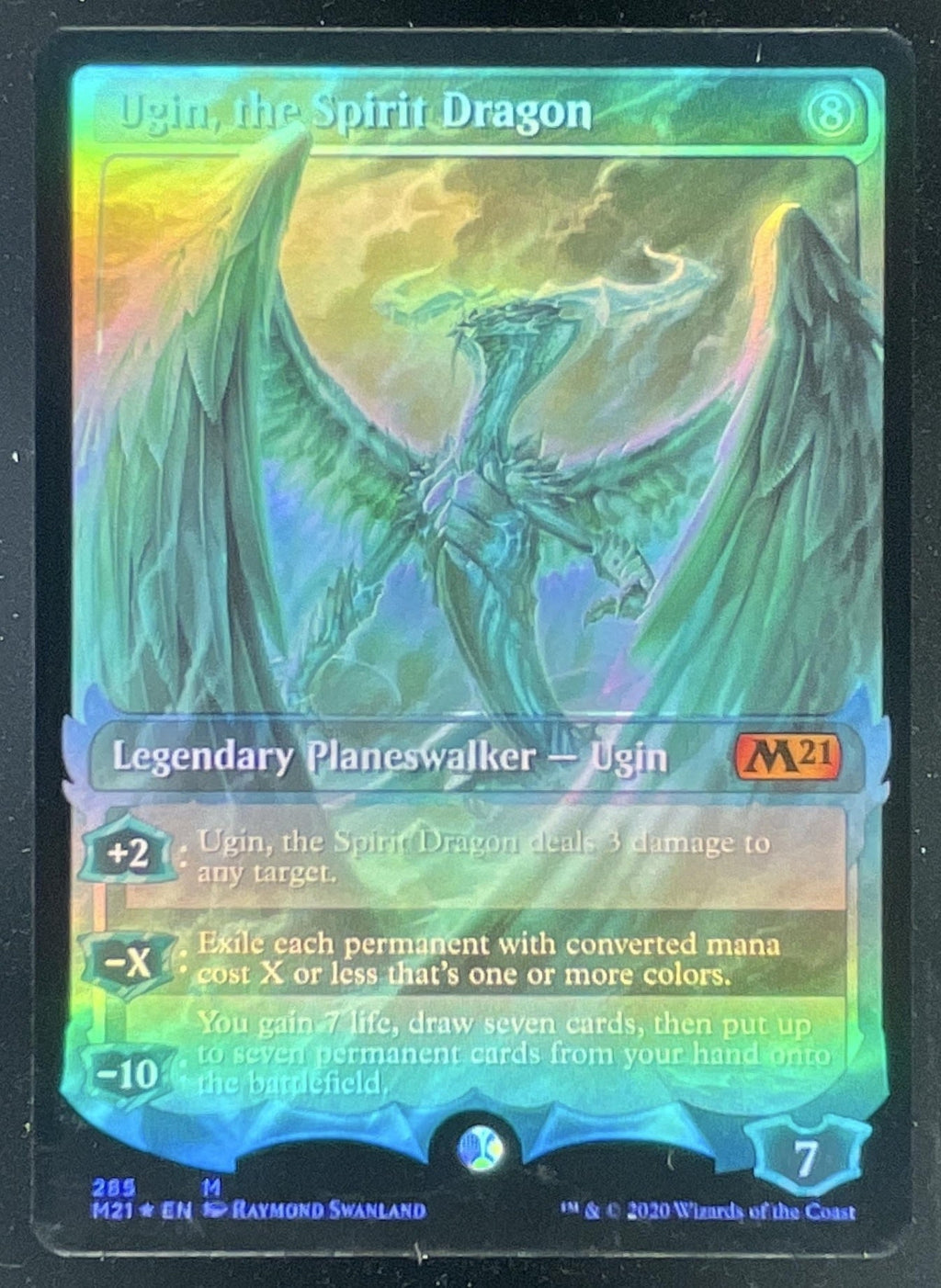 Magic The Gathering Ugin, the Spirit Dragon Showcase - Core Set 2021 M21 product image 1, provided for visual reference and